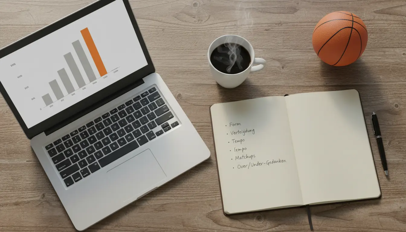 Sportwetten-Analyse mit Notizen und Statistiken für Basketballwetten