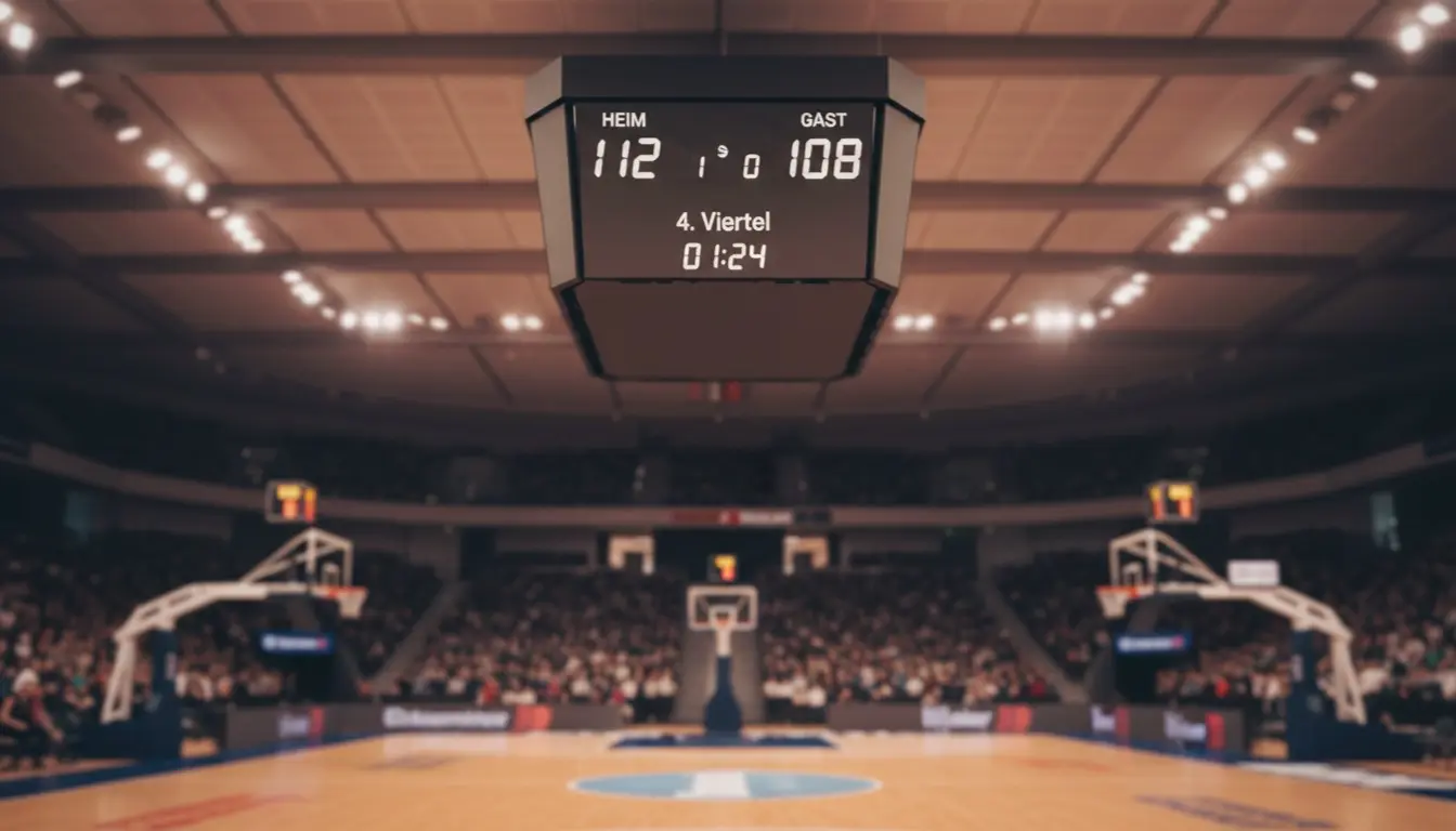 Basketball-Scoreboard mit Punkteständen für Über/Unter Wetten Erklärung