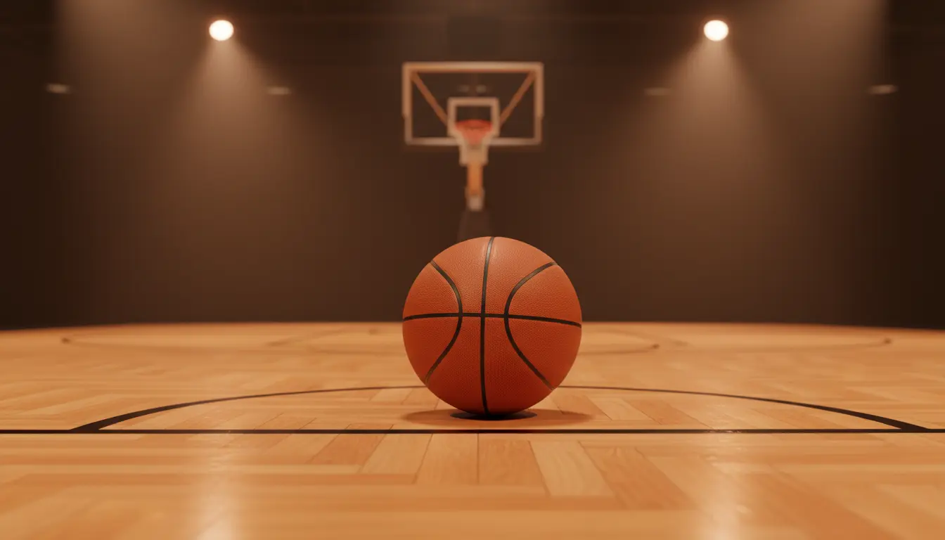 Basketball auf dem Spielfeld vor dem Korb — Leitfaden für Basketball Wetten Tipps und Strategien