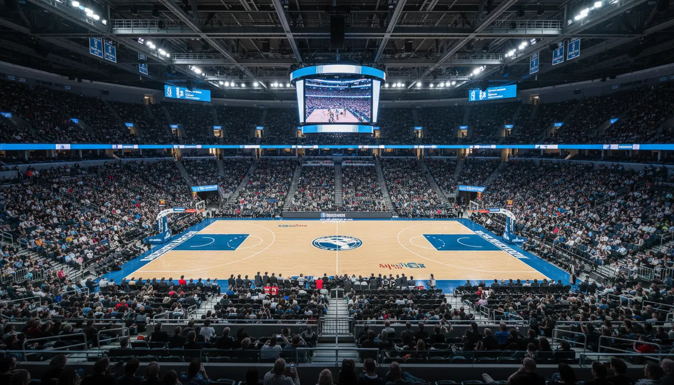 Basketball-Arena während eines NBA-Spieltags mit Zuschauern